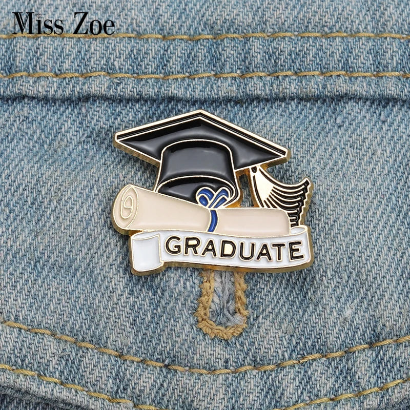 Graduation Enamel Pins Custom Students Bachelor Cap