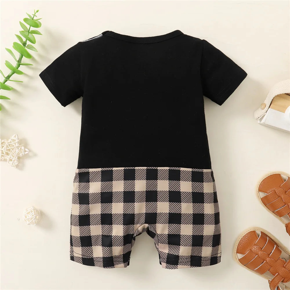 Newborn Baby Boy Bodysuit Mama's Boy Print Short Sleeve Romper 0-18