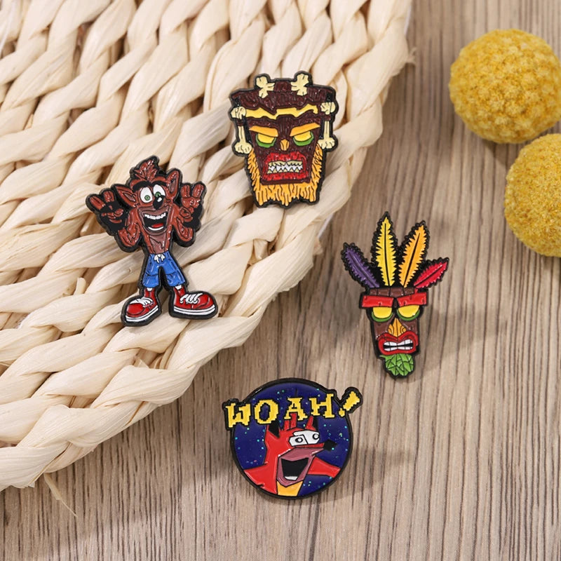 Anime Game Enamel Pin Cartoon Animal Wolf Character Brooch Badge Metal