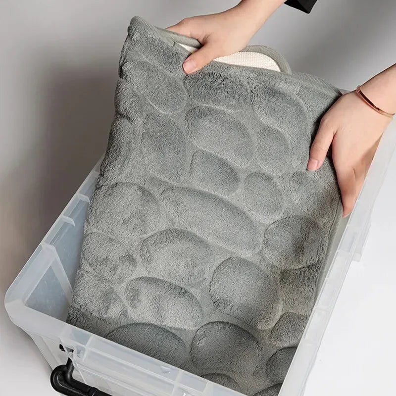 Foot Mat Coral Fleece Floor Mat Household Memory Foam Non-Slip