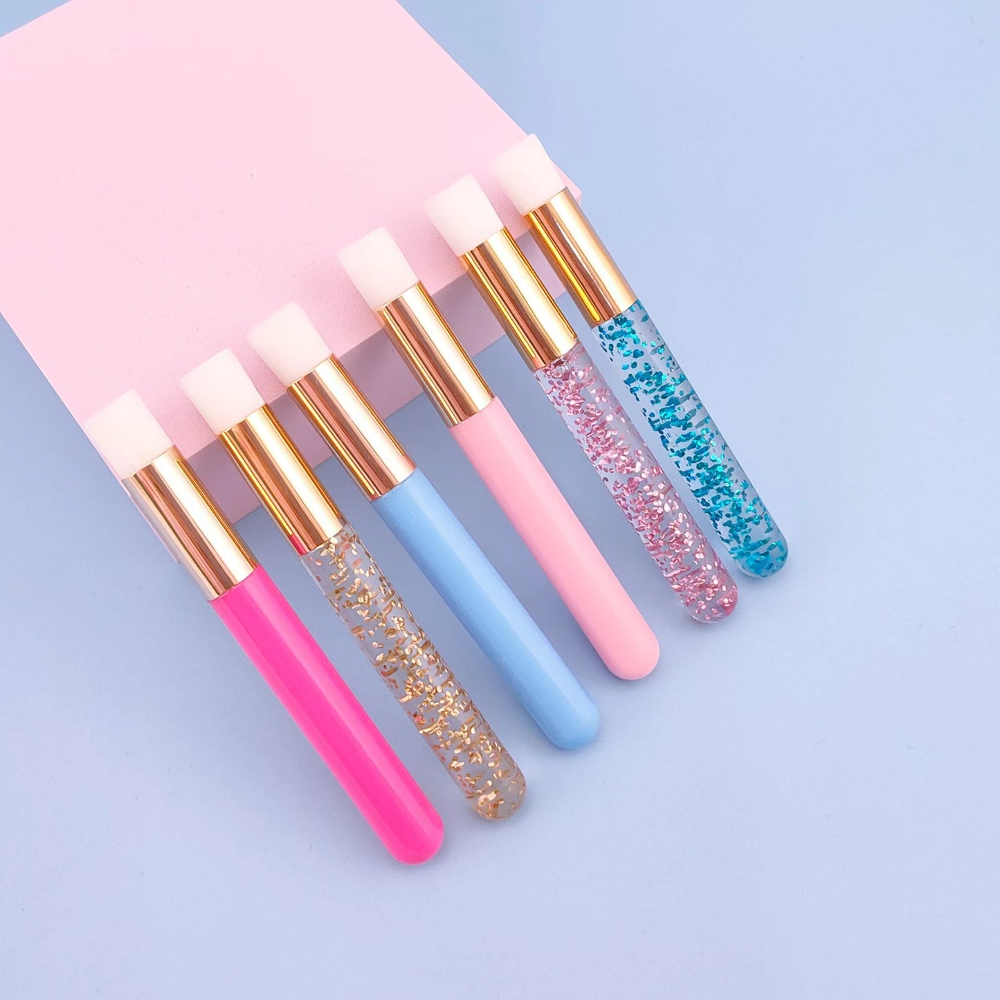 Soft Eyelash Extension Cleaning Brush Crystal Bead Handle