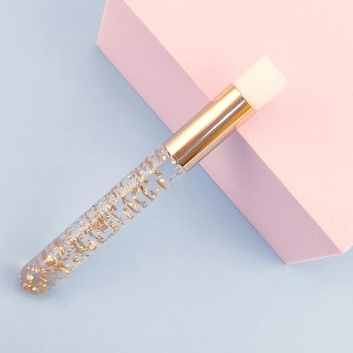 Soft Eyelash Extension Cleaning Brush Crystal Bead Handle