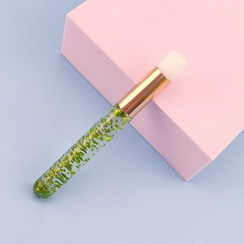 Soft Eyelash Extension Cleaning Brush Crystal Bead Handle