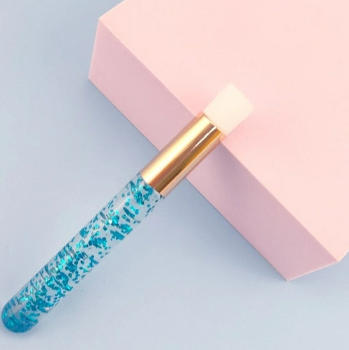 Soft Eyelash Extension Cleaning Brush Crystal Bead Handle