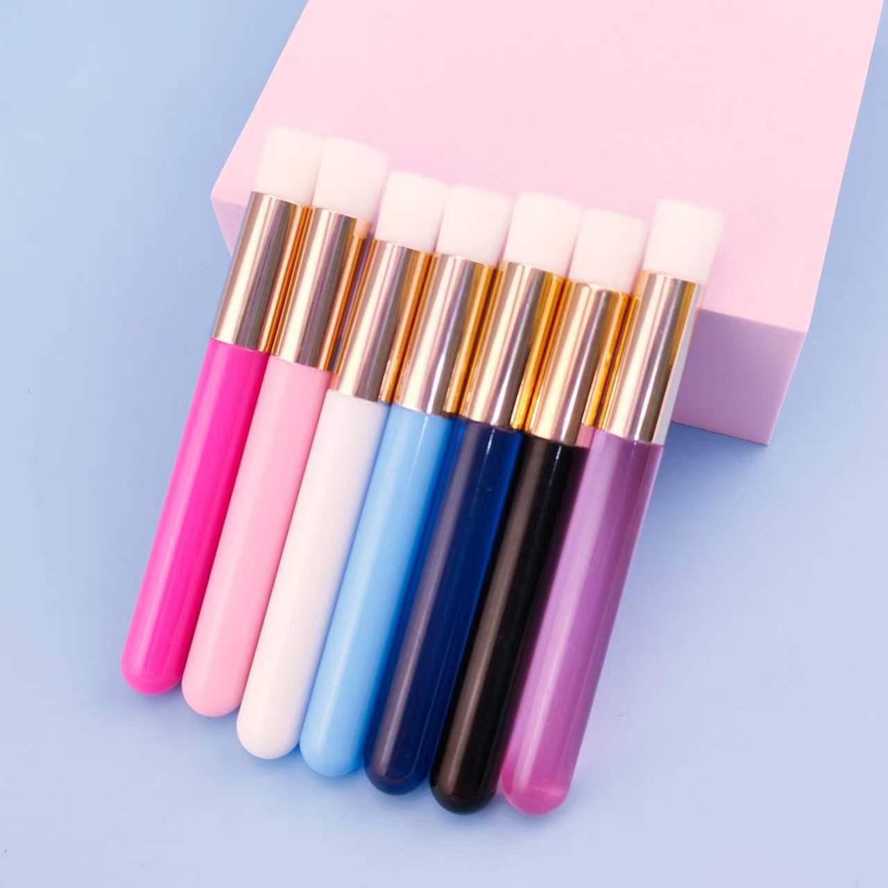 Soft Eyelash Extension Cleaning Brush Crystal Bead Handle