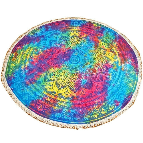 TIE DYE Ombre Round Star Mandala Crochet lace Tapestry