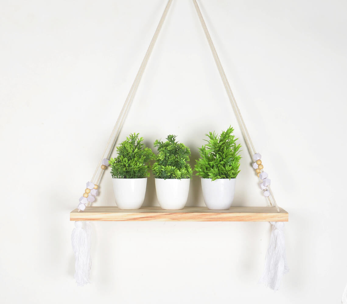 MACRAME PLANT HANGING SHELF