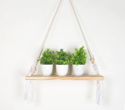 MACRAME PLANT HANGING SHELF