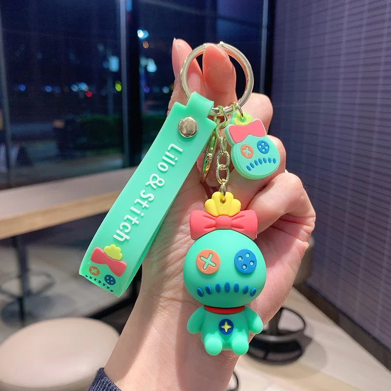 Disney Stitch Keychain 5-Pack - Cute Lilo & Stitch Keyrings, Durable Anime Keychains for Women Men Kids, Multi-Color Gift Set