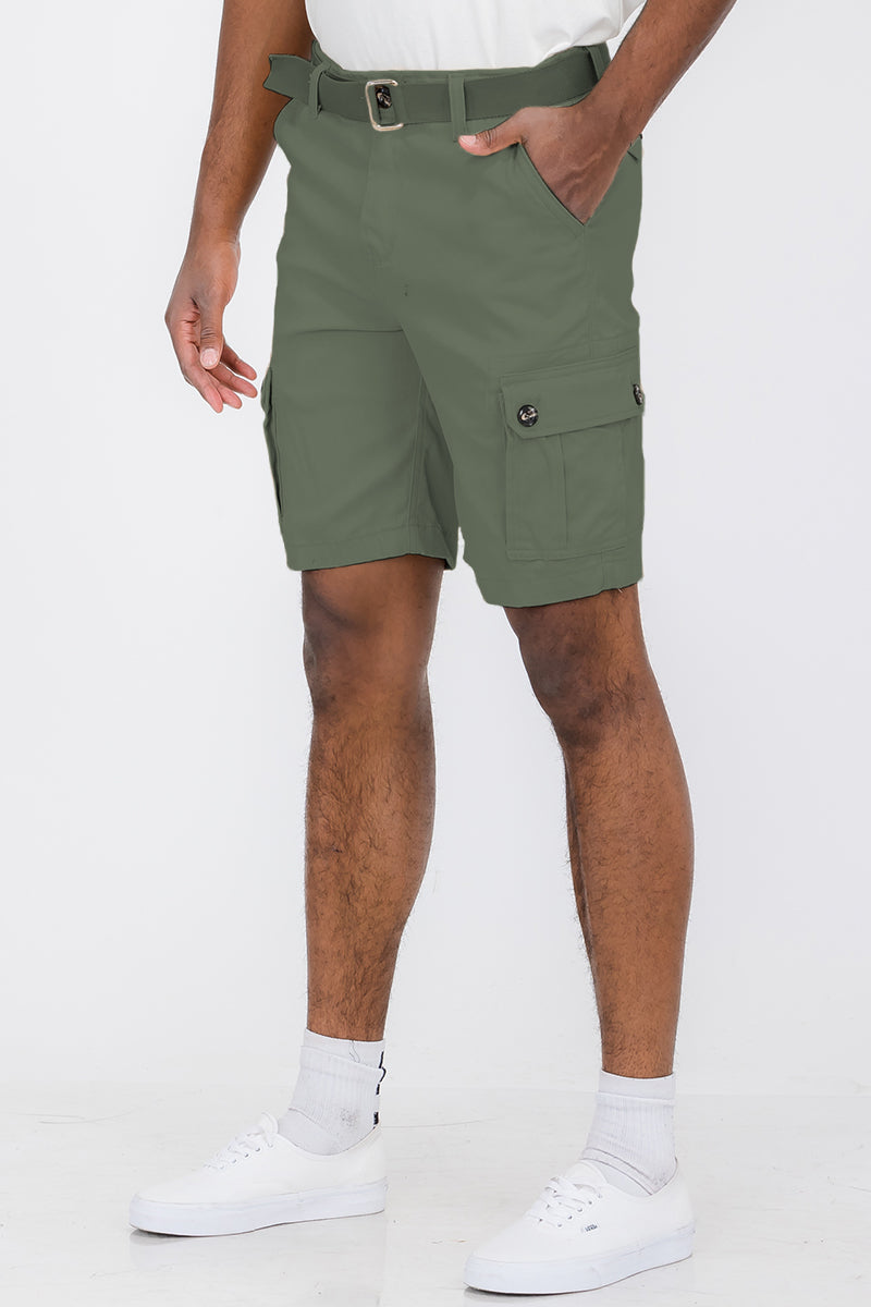 Belted Cargo Shorts for Men