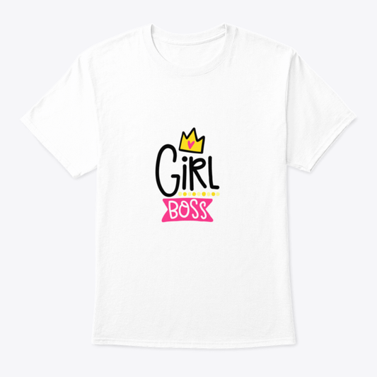 Girl Boss Crown And Decor Elements Typography Design T-Shirt