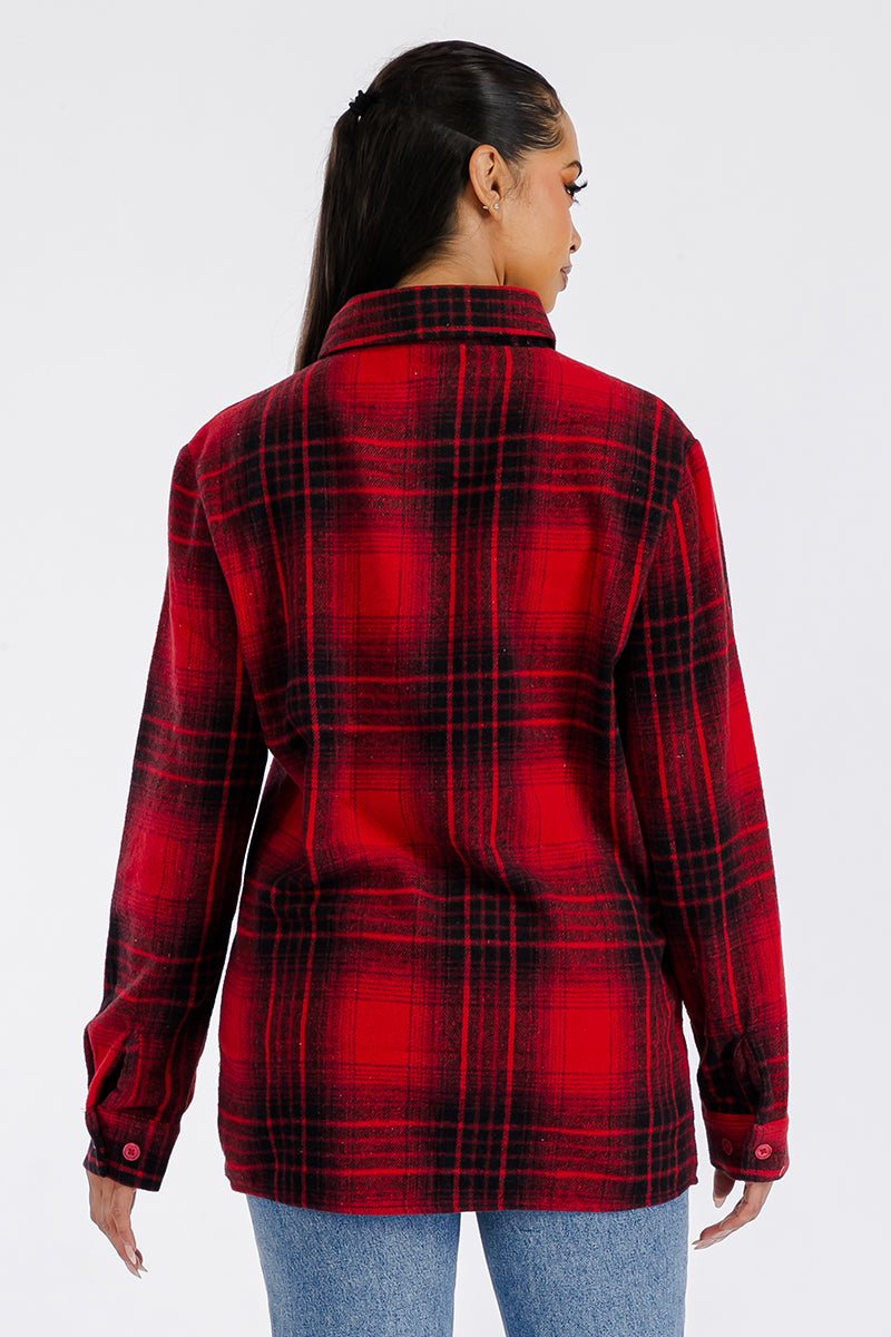 Boyfriend Oversized Soft Flannel Red/Blk