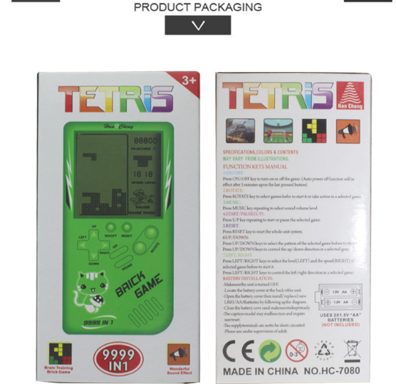 Retro Classic Tetris Handheld Game Pink