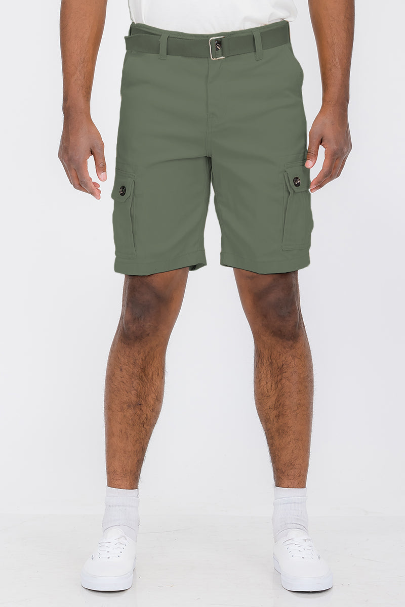 Belted Cargo Shorts for Men