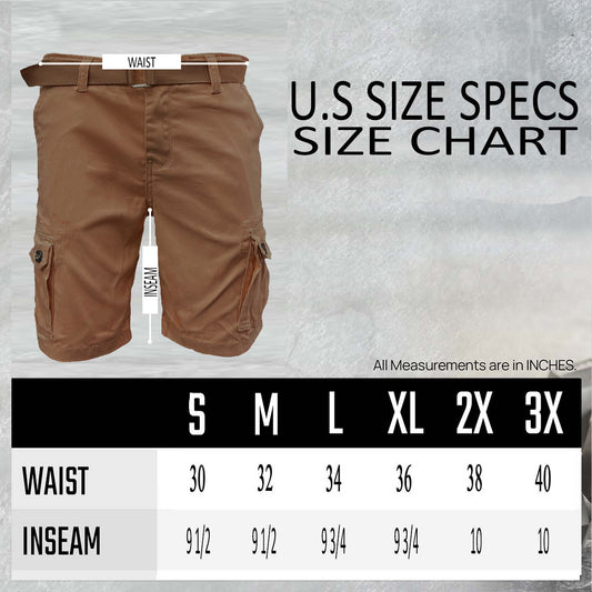Belted Cargo Shorts for Men