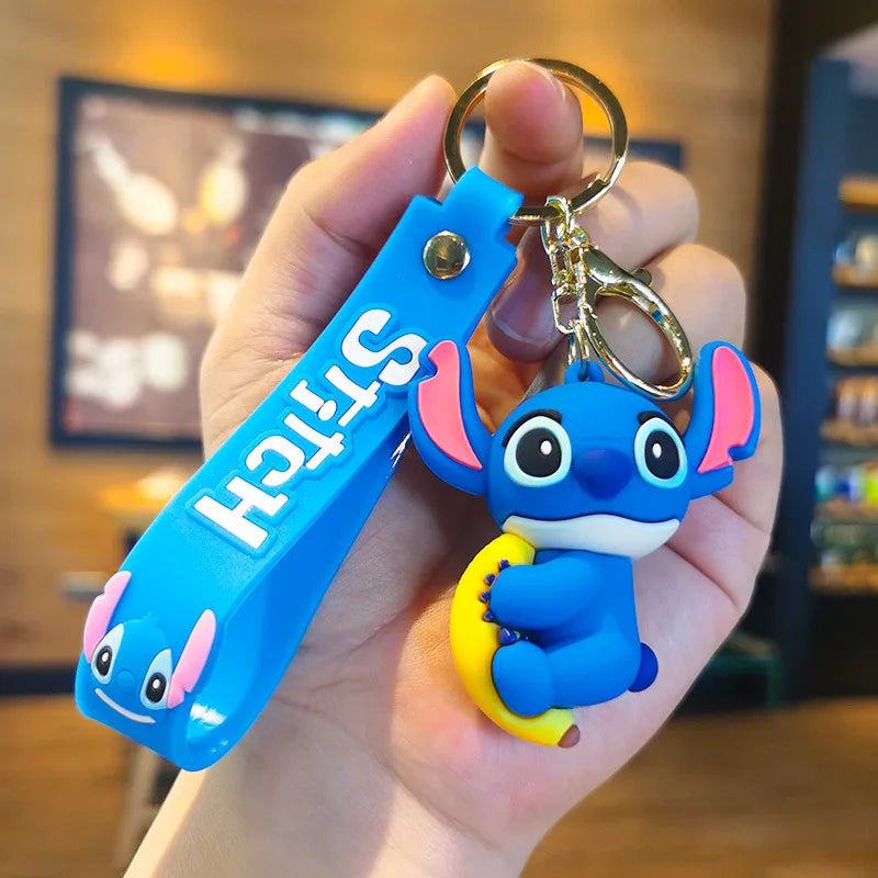 Disney Stitch Keychain 5-Pack - Cute Lilo & Stitch Keyrings, Durable Anime Keychains for Women Men Kids, Multi-Color Gift Set