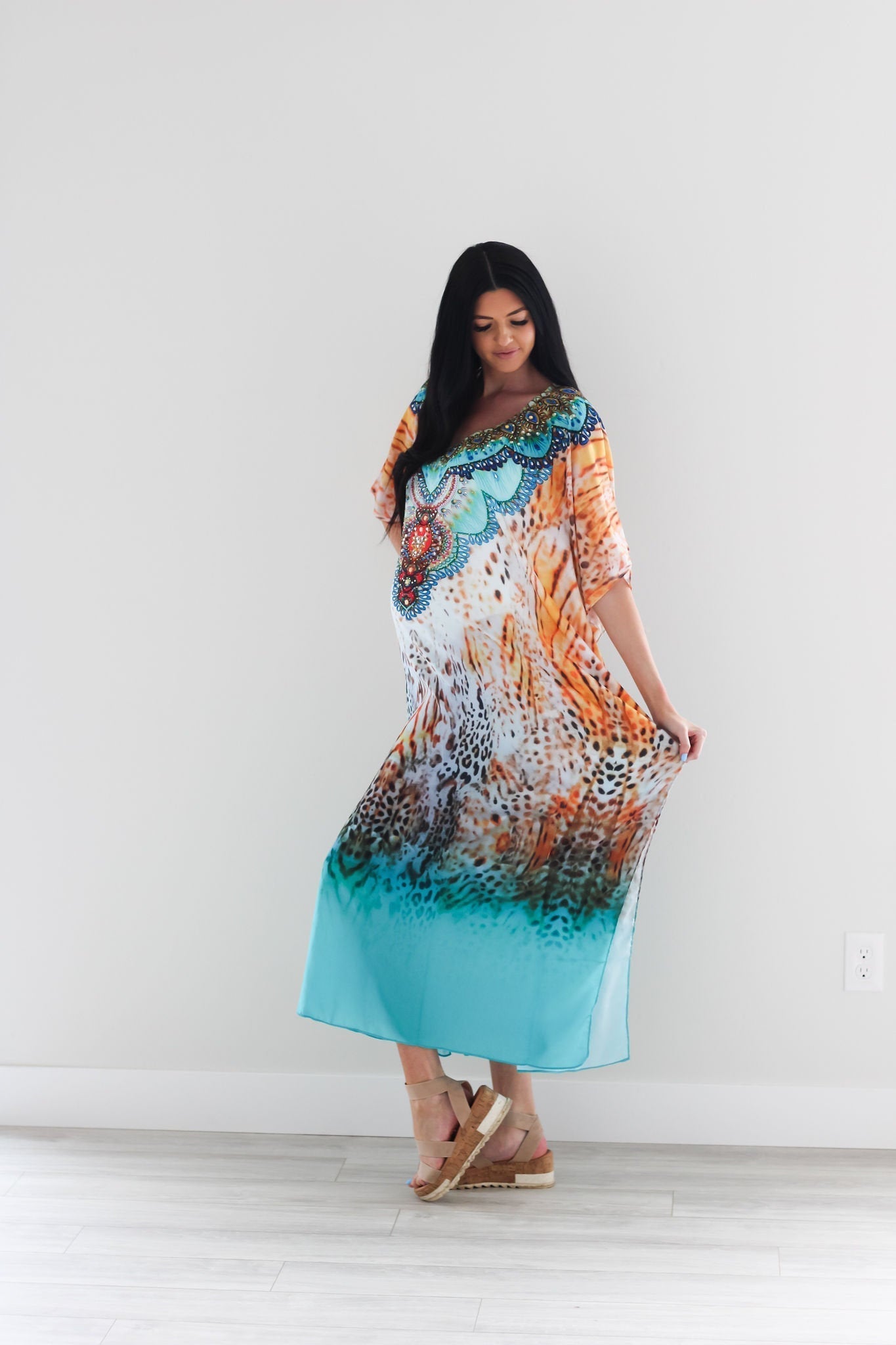 Embellished Caftan Dress For Women