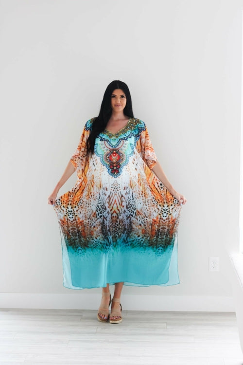 Embellished Caftan Dress For Women