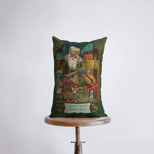 Jolly St. Nick | 12x18 | Christmas Throw Pillow | Rustic Home Décor |