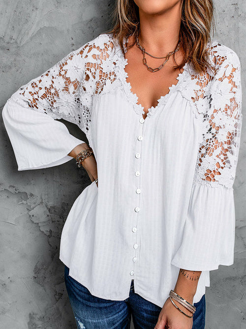Lace Sleeve Women's Blouse