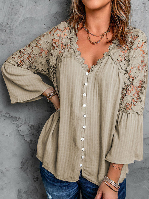Lace Sleeve Women's Blouse