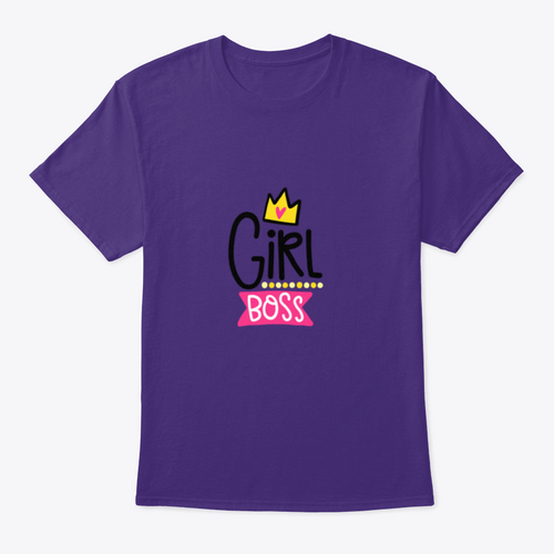 Girl Boss Crown And Decor Elements Typography Design T-Shirt