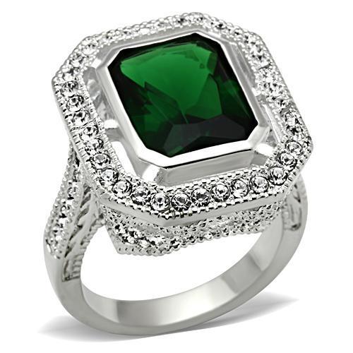 SS002 - 925 Sterling Silver Ring with Synthetic Glass