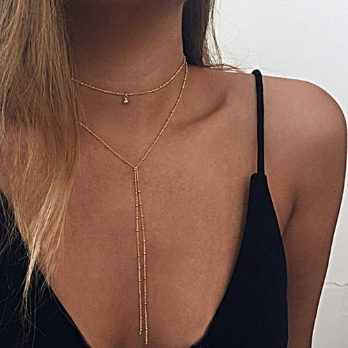 Double Lariat/ Choker Necklace