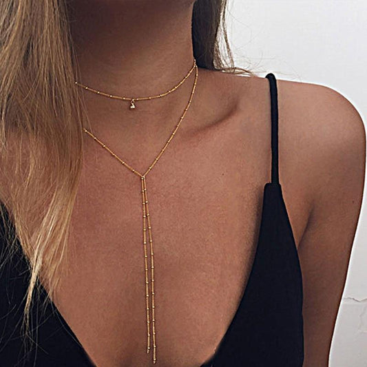 Double Lariat/ Choker Necklace