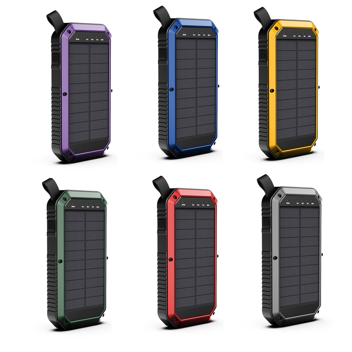 Solar Powered Waterproof LED Light 3 USB Ports Multi Charger 10,000 mAh