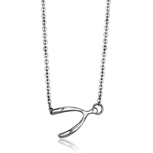 Stainless Steel Wishbone Necklace