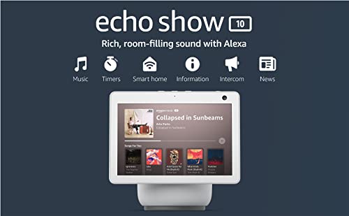 Echo Show 10 (3rd Gen) | HD smart display with motion and Alexa | Charcoal