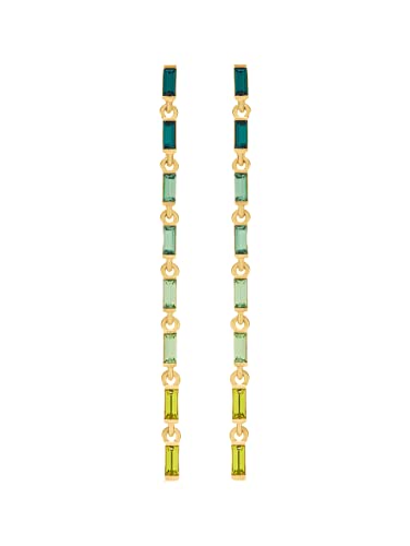 Oscar de la Renta Crystal Baguette Strand Earrings