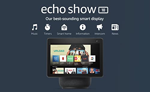 Echo Show 10 (3rd Gen) | HD smart display with motion and Alexa | Charcoal