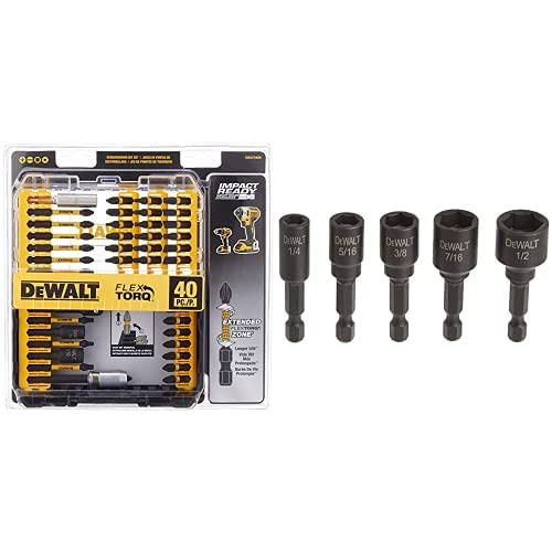 DEWALT Screwdriver Bit Set, Impact Ready, FlexTorq, 40-Piece (DWA2T40IR)