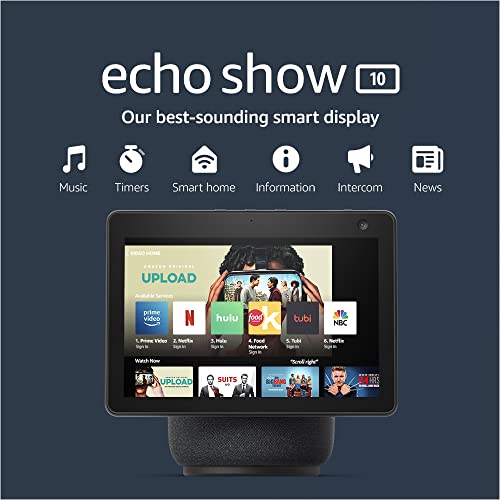 Echo Show 10 (3rd Gen) | HD smart display with motion and Alexa | Charcoal