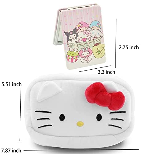 Kitty Travel Cosmetic Bag with Mirror