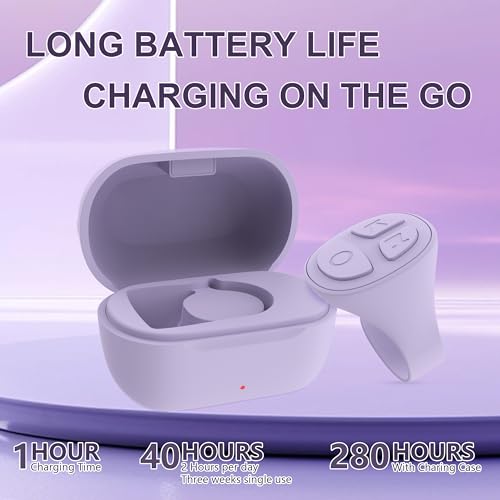 Purple Ring Remote Page Turner Bluetooth for iPhone iPad iOS Android Kindle Tik tok