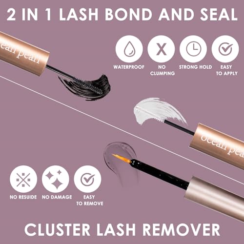 Lash Extension Kit 72 Cluster Individual Lashes Natural with Lash Bond and Seal Super Hold Eyelash Tweezers Lash Glue Remover Easy to Remove Lash Clusters Kit DIY at Home 10-16mm C/D Curl - OP01