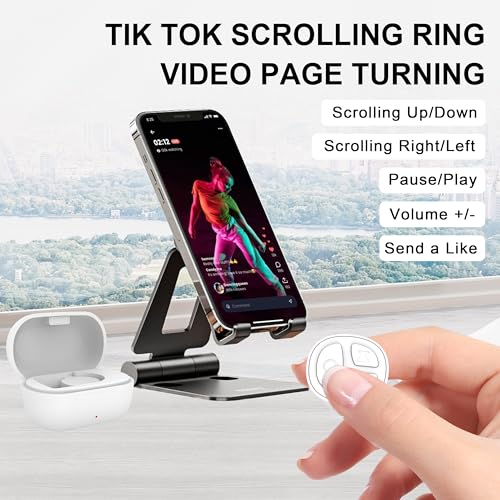 Purple Ring Remote Page Turner Bluetooth for iPhone iPad iOS Android Kindle Tik tok