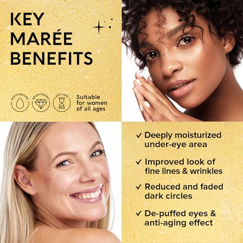 MAREE Eye Gel Pads - Under Eye Wrinkle Patches for Puffy Eyes and Dark Circles with Natural Marine Collagen & Hyaluronic Acid