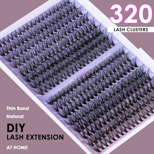 Lash Extension Kit 72 Cluster Individual Lashes Natural with Lash Bond and Seal Super Hold Eyelash Tweezers Lash Glue Remover Easy to Remove Lash Clusters Kit DIY at Home 10-16mm C/D Curl - OP01