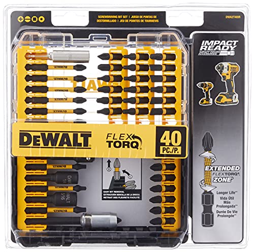 DEWALT Screwdriver Bit Set, Impact Ready, FlexTorq, 40-Piece (DWA2T40IR)