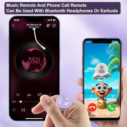 Purple Ring Remote Page Turner Bluetooth for iPhone iPad iOS Android Kindle Tik tok