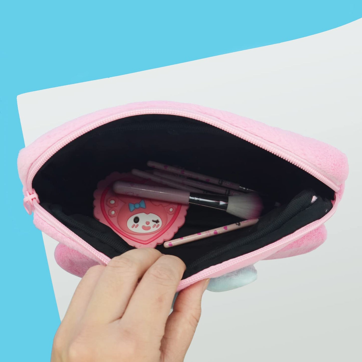Kitty Travel Cosmetic Bag with Mirror