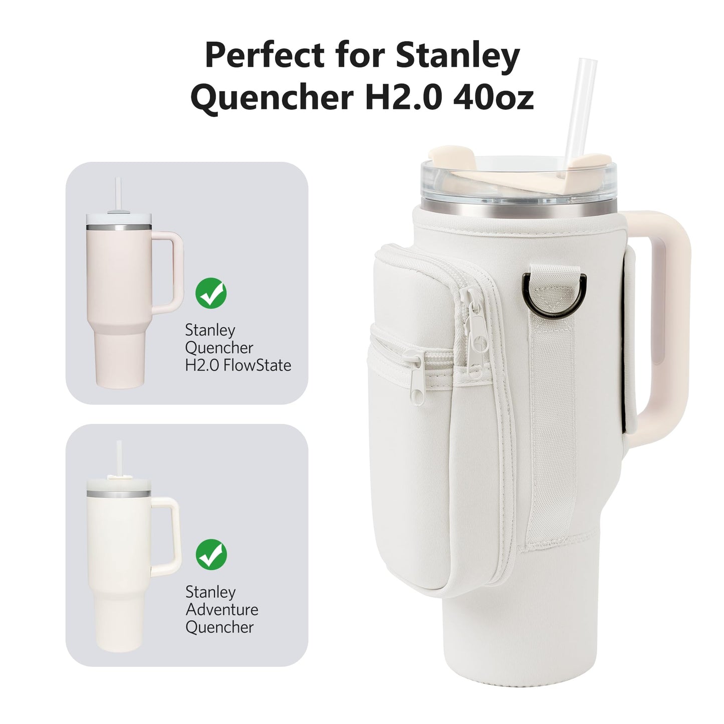 Stanley Cup Carrier With Pocket With Adjustable Strap