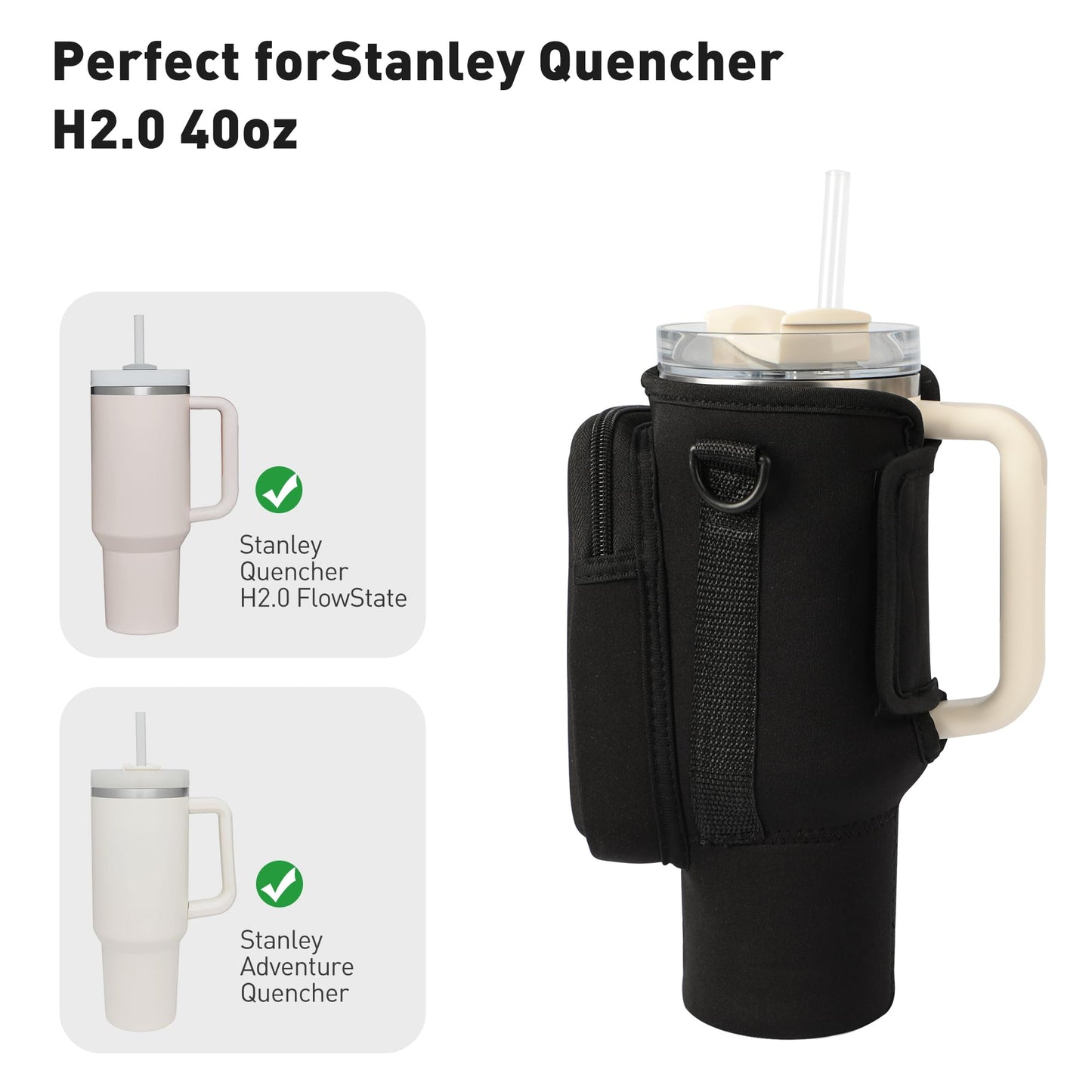 Stanley Cup Carrier With Pocket With Adjustable Strap