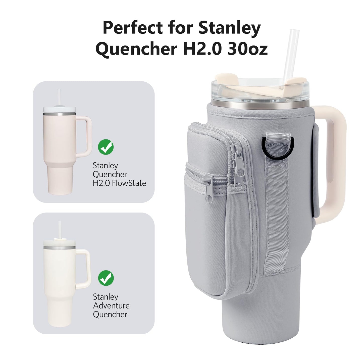 Stanley Cup Carrier With Pocket With Adjustable Strap