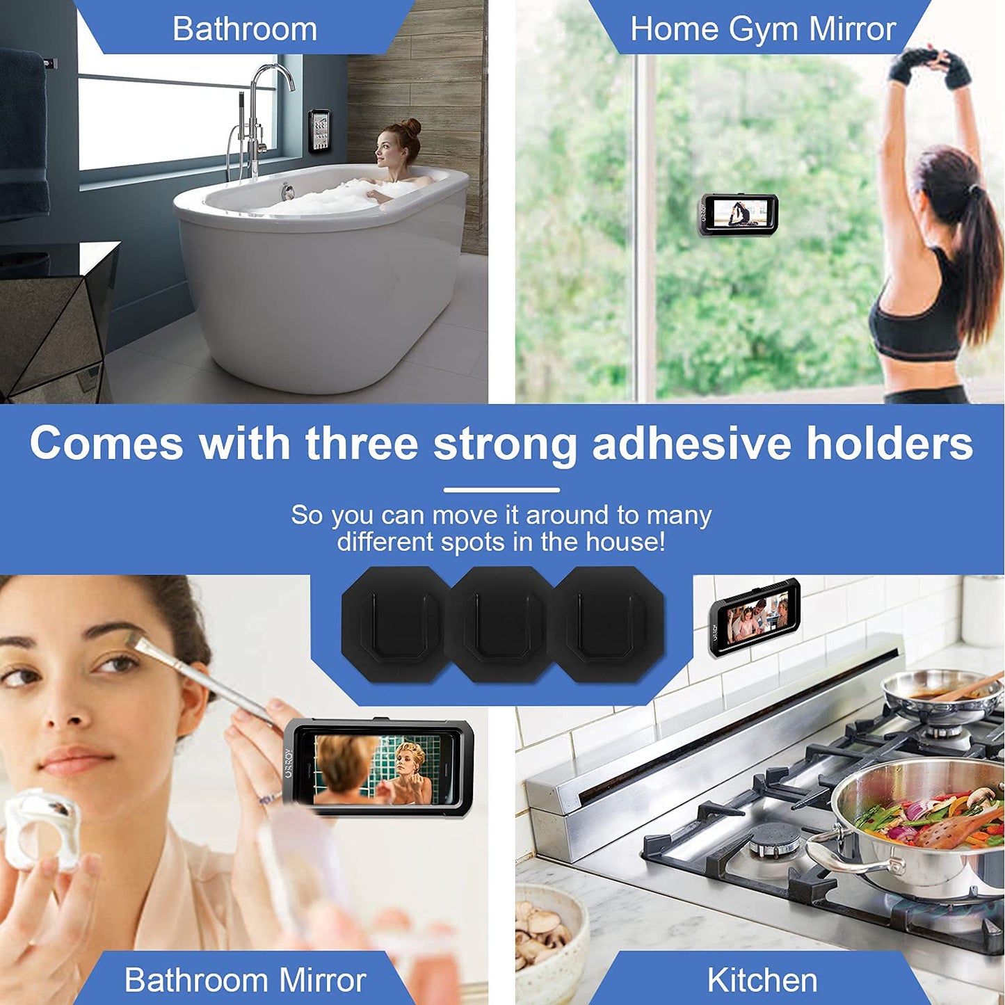 Waterproof 360° Rotation  Phone Case, Anti-Fog High Sensitivity Cover  Compatible with 4" - 7" Cell Phones