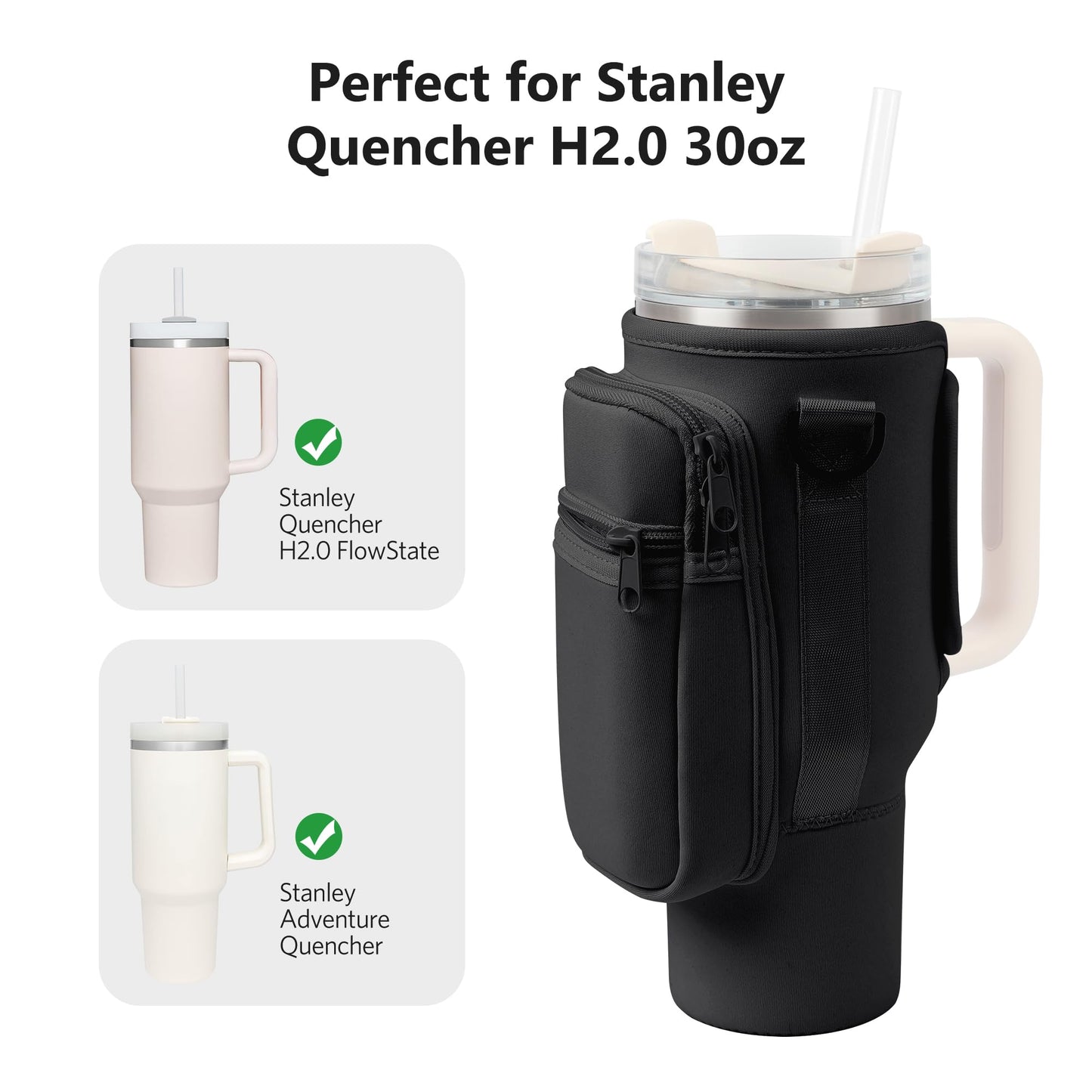 Stanley Cup Carrier With Pocket With Adjustable Strap